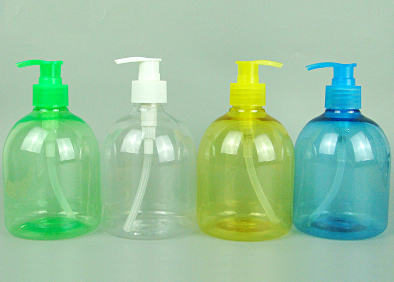 Plastic bottle of hand sanitizer